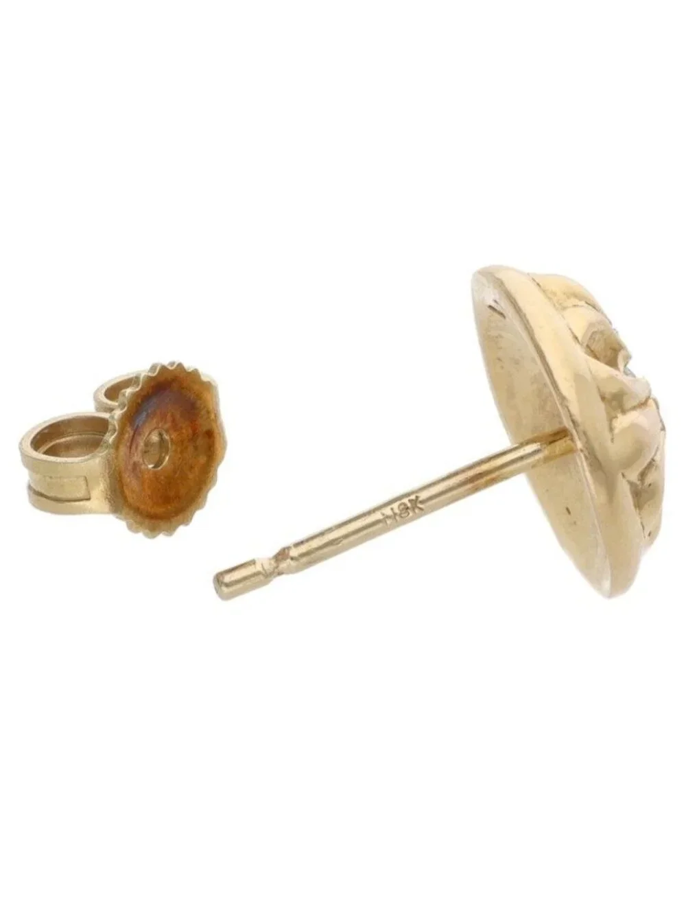 Chrome Hearts 22k Std Crsbl Dia 22k Cross Ball Stud Gold Earrings